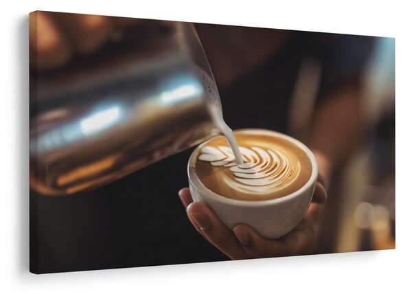 Obraz latte art w filiżance