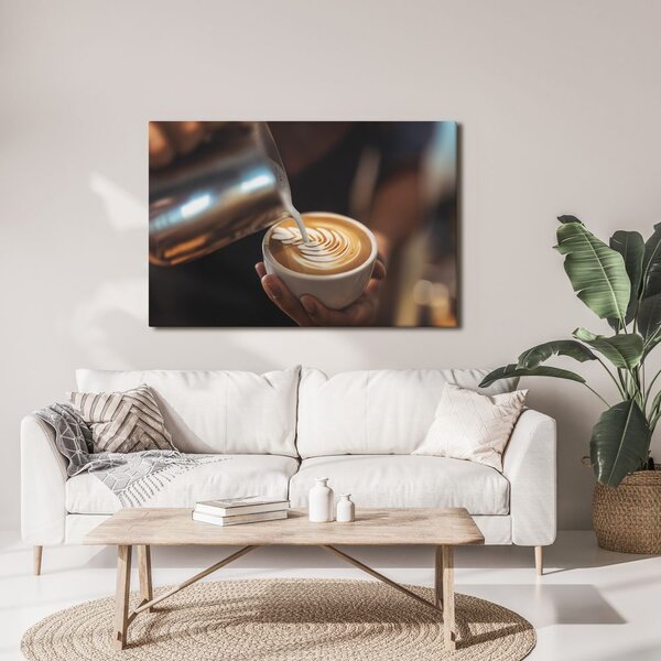 Obraz latte art w filiżance
