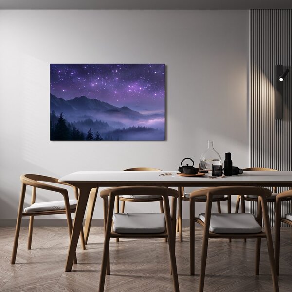 Obraz gwiaździsta noc nad górami