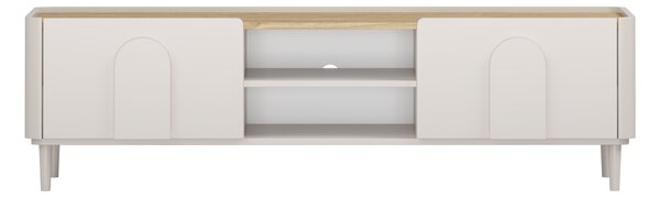 Szafka RTV Amilio 170 cm z szufladą na nóżkach - kaszmir / dąb olejowany / uchwyty kaszmir