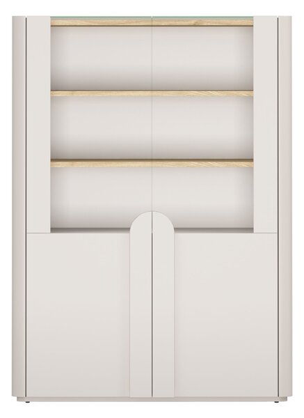 Witryna Amilio 100 cm dwudrzwiowa - kaszmir / dąb olejowany / uchwyty kaszmir