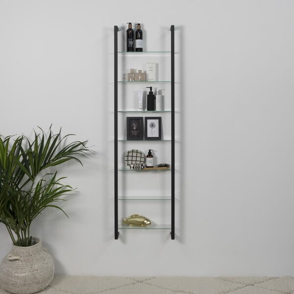 Czarna wielopoziomowa metalowa półka 46 cm Cubic – Spinder Design