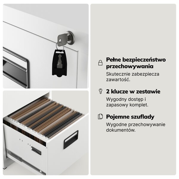 Szafa kartotekowa metalowa z 5 szufladami biała, 460x1625.5x600 mm: SARA V5