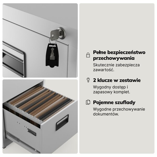 Szafa kartotekowa metalowa z 5 szufladami szara, 460x1625.5x600 mm: SARA V5