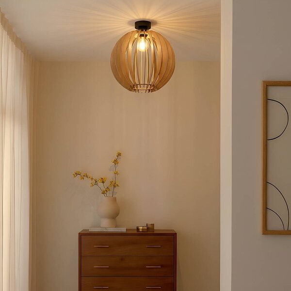 Lampa sufitowa Clay MCJ, możliwość ściemniania, jasne drewno, salon / jadalnia, drewno, skandynawski
