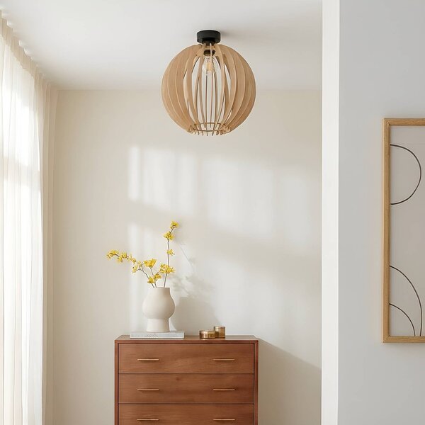 Lampa sufitowa Clay MCJ, możliwość ściemniania, jasne drewno, salon / jadalnia, drewno, skandynawski