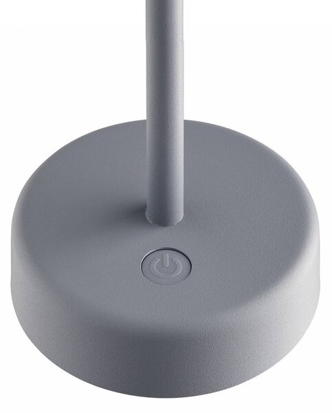 Nordlux Lampa stołowa LED na baterię Ellen To-Go, szara, aluminium możliwość ściemniania, aluminiowy / szary / cynkowy, salon / jadalnia, aluminium, skandynawski