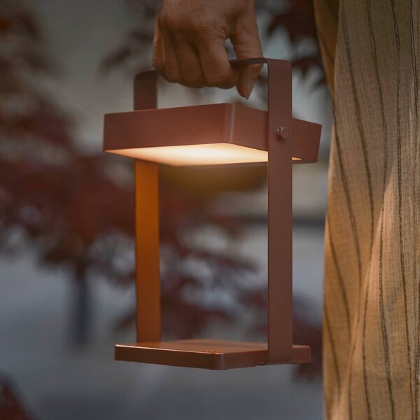 Nordlux Lampa stołowa LED z panelem słonecznym Saulio, brązowa, IP44, aluminium, USB, możliwość ściemniania, brązowy / rdzawy, aluminium, nowoczesny