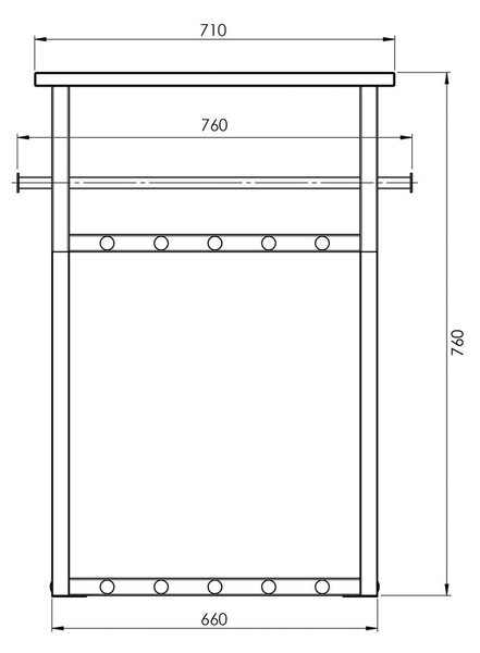 Czarny/w naturalnym kolorze metalowy wieszak ścienny z półką 76 cm Rizzoli – Spinder Design