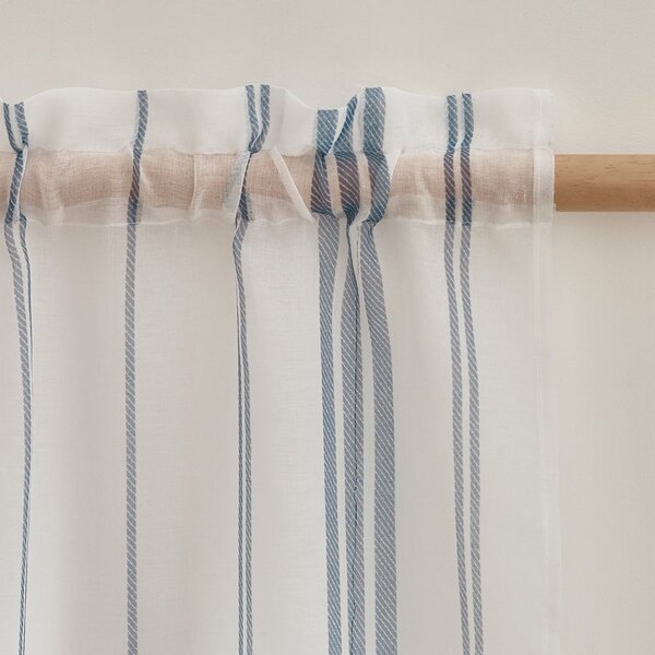 Biała firanka z woalu 140x229 cm Harbour Stripe – Catherine Lansfield