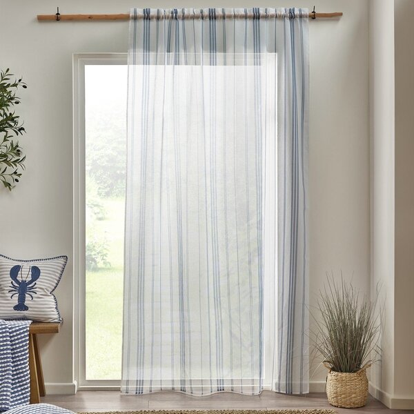 Biała firanka z woalu 140x229 cm Harbour Stripe – Catherine Lansfield