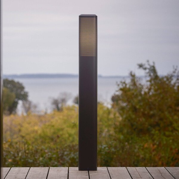 Nordlux Słupek oświetleniowy Sidara 95 Seaside, czarna, aluminium, IP44, E27 Sidara, możliwość ściemniania, czarny, aluminium, nowoczesny