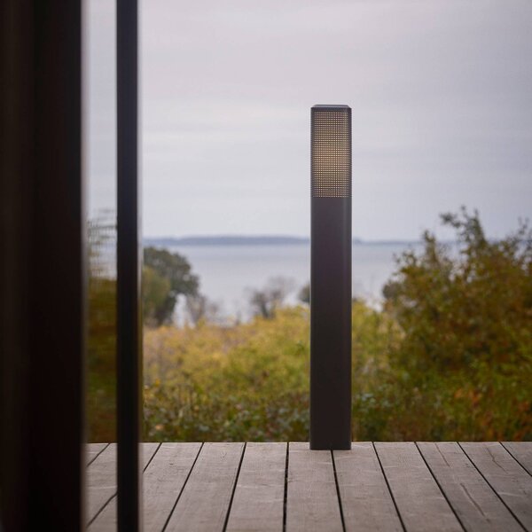 Nordlux Słupek oświetleniowy Sidara 95 Seaside, czarna, aluminium, IP44, E27 Sidara, możliwość ściemniania, czarny, aluminium, nowoczesny