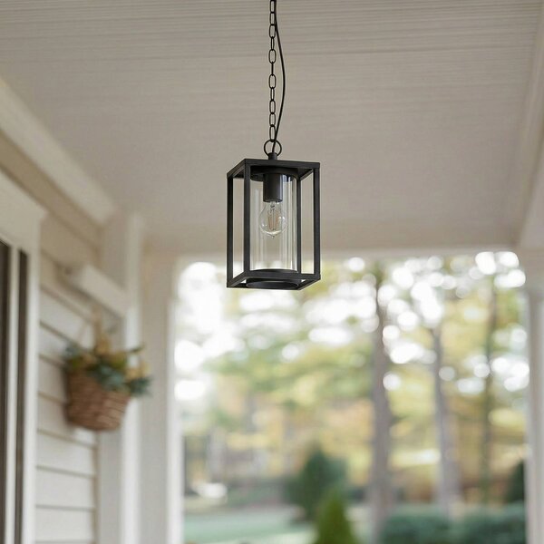 Lucande lampa wisząca zewnętrzna Ferda, 25 cm, antracyt, IP44 Ferda Lucande, możliwość ściemniania, czarny, aluminium, nowoczesny