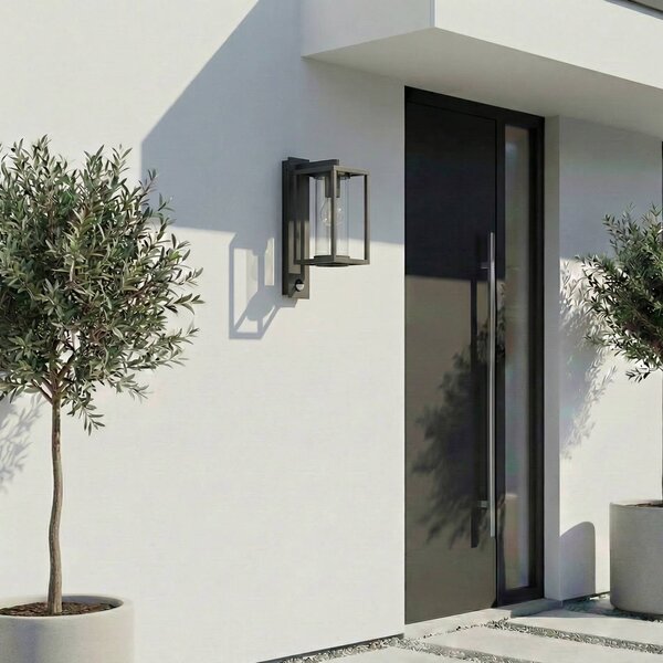 Lampa zewnętrzna z czujnikiem ruchu Ferda Lucande, możliwość ściemniania, czarny, aluminium, nowoczesny