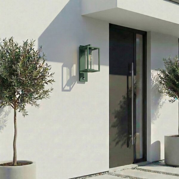 Lampa zewnętrzna z czujnikiem ruchu Ferda Lucande, możliwość ściemniania, zielony, aluminium, nowoczesny