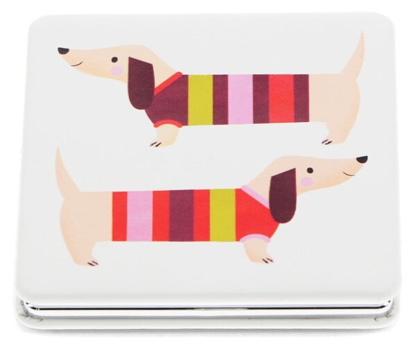Lustro powiększające kosmetyczne 7x7 cm Sausage Dog – Rex London