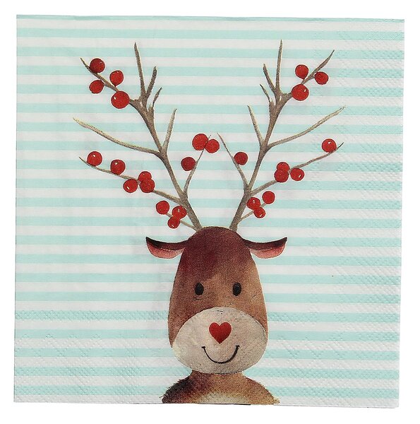 Serwetki świąteczne Reindeer Stripes 20 szt