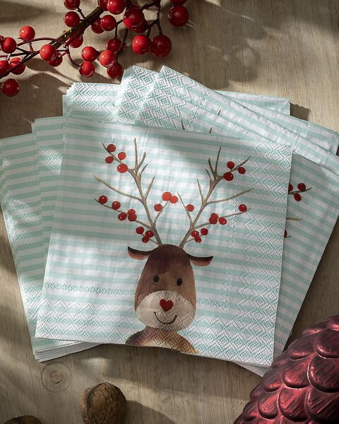 Serwetki świąteczne Reindeer Stripes 20 szt