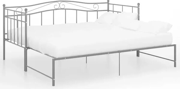 Szare metalowe łóżko rozkładane 90x200 cm A8-D07