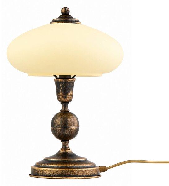 Lampa stołowa Bolero Jupiter, kremowy / amber, salon / jadalnia, metal, antyczny