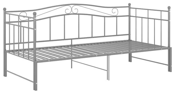 Szare metalowe łóżko rozkładane 90x200 cm A8-D07