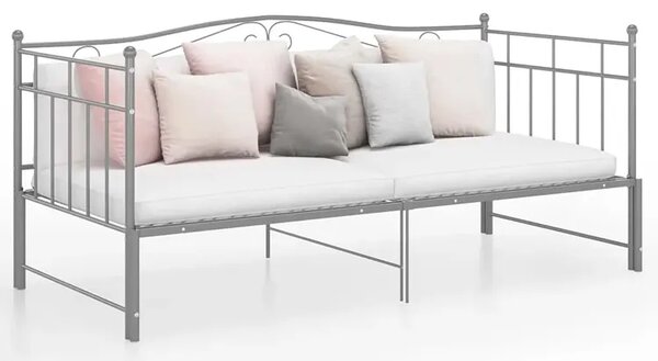 Szare metalowe łóżko rozkładane 90x200 cm A8-D07