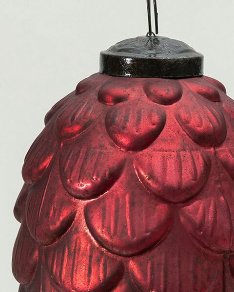 Bombka szklana Pine Red 8x8x15 cm