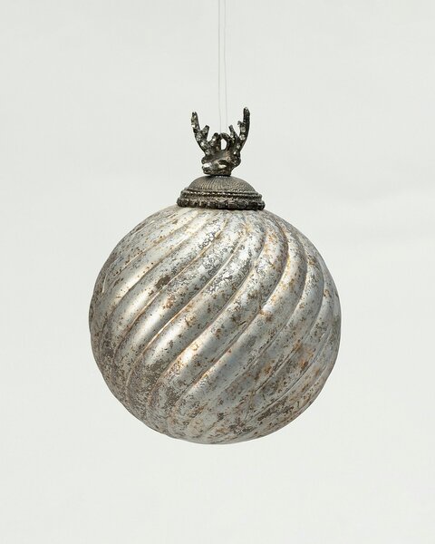 Bombka szklana Silver Twist 10x10x14 cm