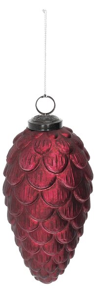 Bombka szklana Pine Red 8x8x15 cm