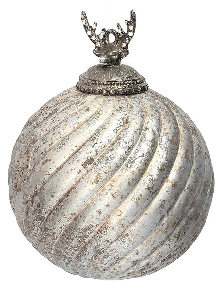 Bombka szklana Silver Twist 10x10x14 cm