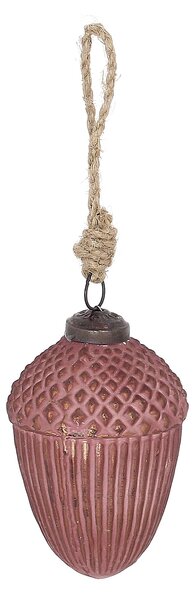 Bombka szklana Acorn Burgundy 7x10 cm