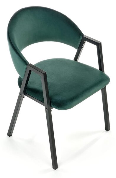 Designerskie krzesło do jadalni butelkowa zieleń | Umeblowana.com