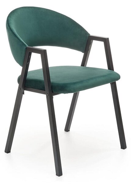 Designerskie krzesło do jadalni butelkowa zieleń | Umeblowana.com