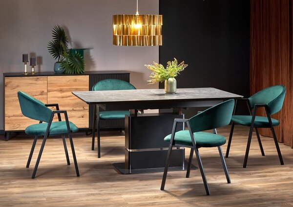 Designerskie krzesło do jadalni butelkowa zieleń | Umeblowana.com