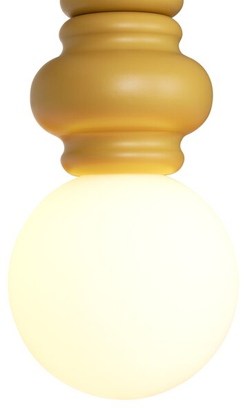 Retrowawa lampa wisząca musztardowożółta z matowym szkłem - Fedde