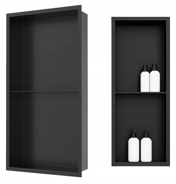 Półka łazienkowa wnękowa Estiva PARCEL Black 60x30x10 cm czarna 1 szt