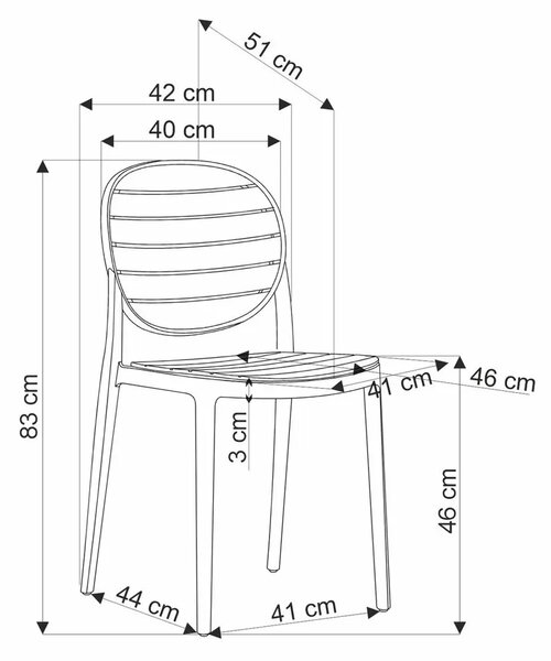 Czarne nowoczesne krzesło sztaplowane 120cm R0-K20