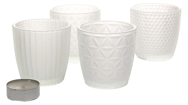 Świeczniki Altare 4szt. milk glass