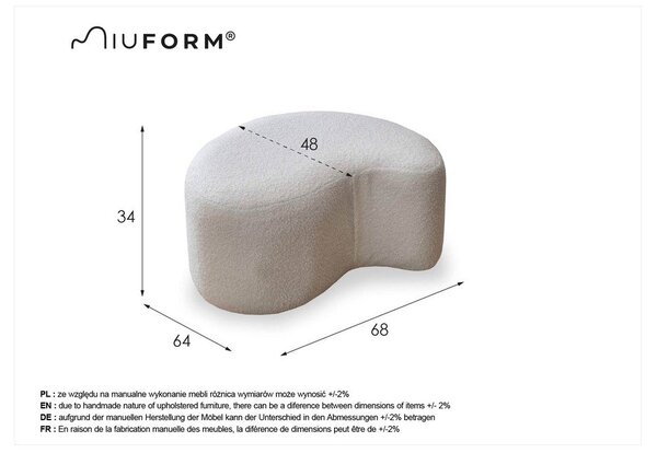 Beżowy puf z przędzy pętelkowej Bouclé Miuf – Miuform