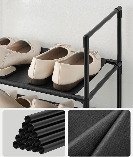 Szafka na buty z metalową ramą ORDEN, czarna
