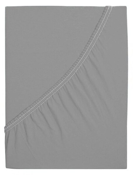Jersey prześcieradło do dziecięcego łóżeczka szare 70 x 140 cm