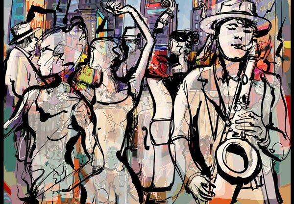 Fototapeta - Jazzowa noc (196x136 cm)