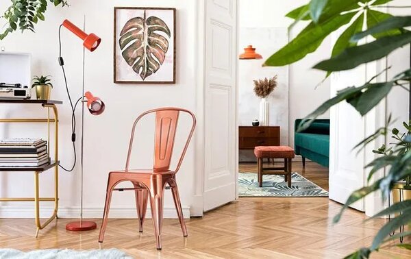 Loftowe designerskie miedziane krzesło Z3-S67