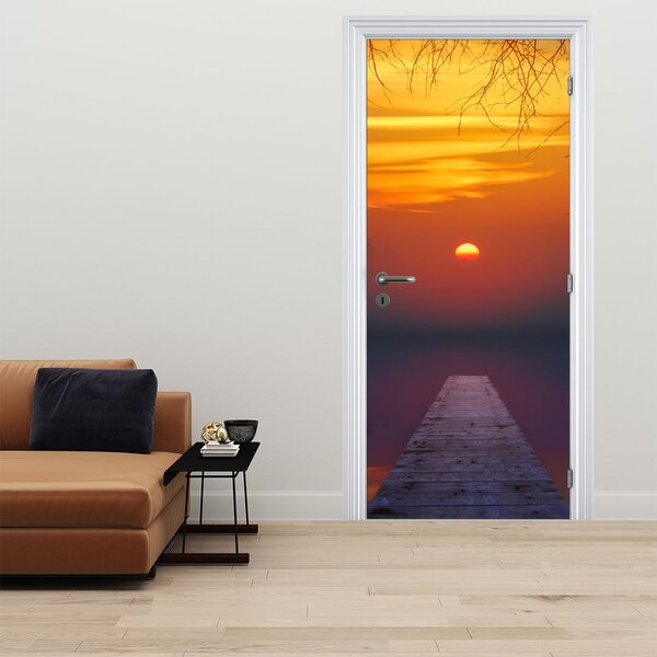 Fototapeta na drzwi - Most o zachodzie Słońca (95x205cm)