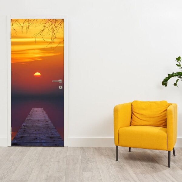 Fototapeta na drzwi - Most o zachodzie Słońca (95x205cm)