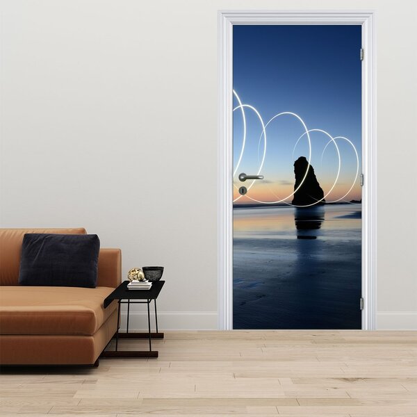 Fototapeta na drzwi - Plaża o zachodzie Słońca (95x205cm)