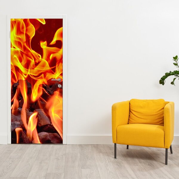 Fototapeta na drzwi - Płonące węgle (95x205cm)