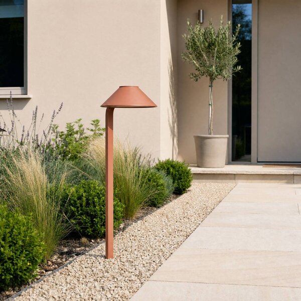 Lampa z grotem ziemnym LED Lindby Capelo, kolor gliniany, 78 cm, IP65 Capelo, terracotta, aluminium, nowoczesny