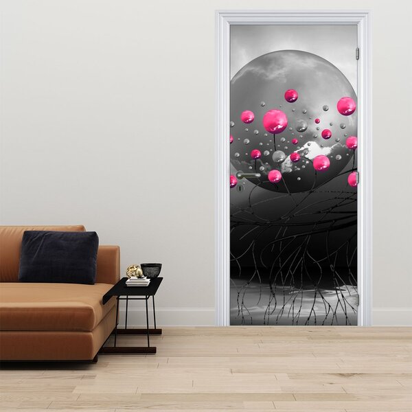 Fototapeta na drzwi - Różowa abstrakcyjna kula (95x205cm)